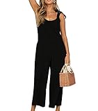 ebay hosenanzug 38 Dehots Damen Sommer Jumpsuit Sexy Rückenfrei V Ausschnitt Overall Ärmellos Hosenanzug Lose Hosen Strand Romper Schwarz