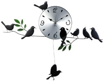 kilofly Metal Bird Pendulum Wall Clock
