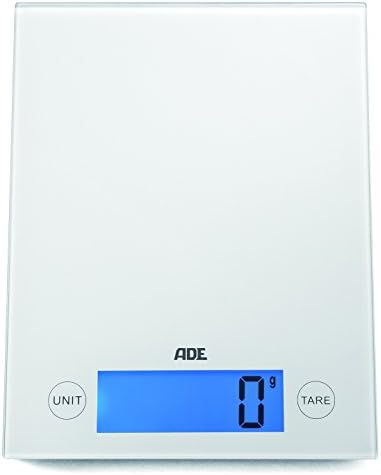 ADE KE1129 Ramona. Ultra-thin digital kitchen scale. Precise up to 5 kg. Measure liquids volume. Easy to clean and store. Color White. Incl Batteries