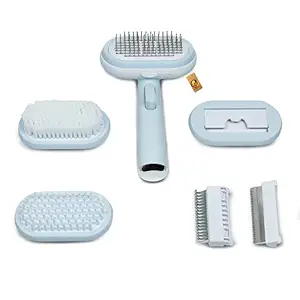 Foodie Puppies Grooming Kit Pin Brush, Bristle Brush, Dematting Comb, Deshedding Comb, Massage and Bath Brush for Dogs & Cats (5 in 1 Grooming Kit)