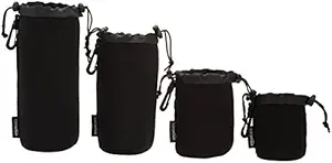AmazonBasics Camera Lens Protective Pouches - Water Resistant