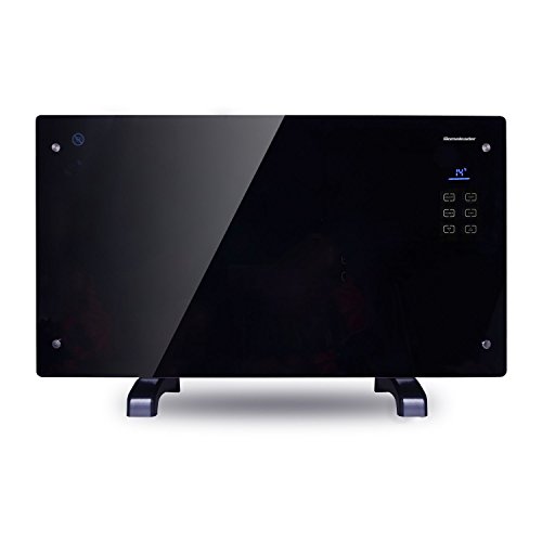 Homeleader Glas Konvektor Elektroheizung mit touchscreen, LCD-Display, 2000W (Schwarz)