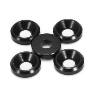 Preisvergleich Produktbild Alamor 5Er Aluminium Alloy Cone Cup Kopf Schraube Dichtung Schwarz