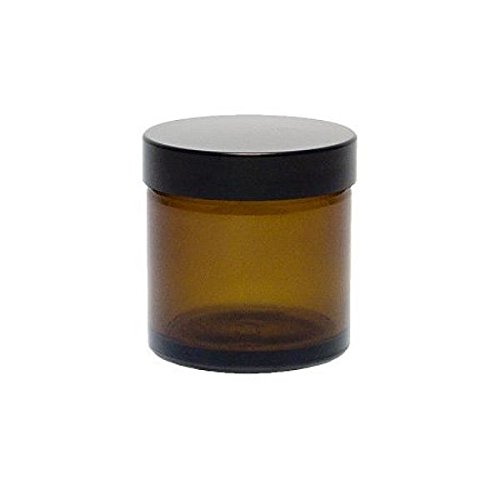 Viva Haushaltswaren #61107# 4 braune Glastiegel 60 ml / Salbentiegel / Cremetiegel / Glasdosen aus Braunglas inklusiv Beschriftungsetiketten, braun, 5.1 x 5.1 x 5.3 cm - 4