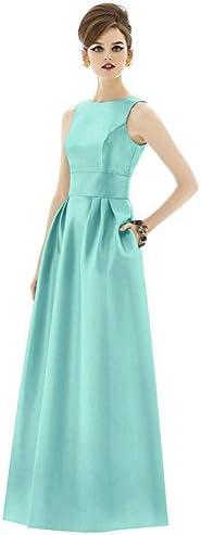 women's wedding party dress evening bridal bridesmaids birthday prom satin gown slim banquet sleeveless backless long dresses . 1 . us18