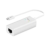 EC Technology USB 3.1 Type C (USB-C) to RJ45 Gigabit Ethernet LAN Network Adapter, for Apple The Macbook, Chromebook Pixel and More, White