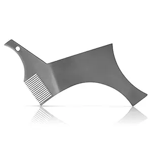 Beard Shaper Stencil Stainless Steel Beard Shaping Guide & Styling Tool for Perfect Line up & Edging Works with Beard Trimmer or Razor for Beard & Facial Hair