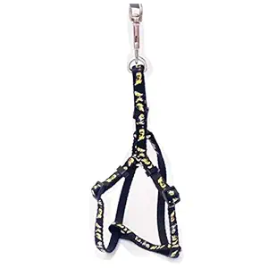 Kiki N Pooch Nylon Cat Harness and Leash Set Adjustable Printed Harnesses Walking Leads Vest for Cats Kitten - Color and Design May Vary