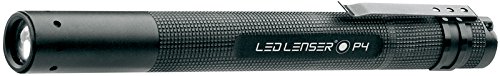 LED LENSER LED Stablampe P 4 mit Ansteckclip. mit Batterien und Gürteltasche