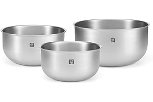 ‎ZWILLING ZWILLING Prep zestaw misek, 3-częściowy, stal nierdzewna 18/10, miska do sałaty, miska do mieszania, średnica: 17, 21 i 25 cm