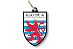 AKACHAFACTORY Brelok do kluczy breloczek flaga narodowy pamiątka tarcza Luksemburg A, wielobarwny, Jeden rozmiar, Łańcuszek