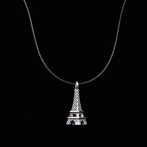 Preisvergleich Produktbild ZUXIANWANG Weibliche Transparente Angelschnur Halskette Silber Unsichtbare Kette Halskette Frauen Strass Collier Halskette, EIN