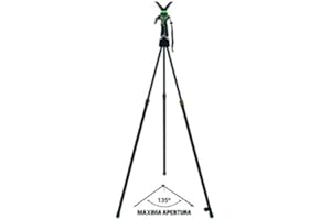 PARABELLUM Trípode para Caza de 3ª generación,Giratorio, Apertura MAX. 135 Grados, Altura de 100cms a 165cms, Ideal para esperas o recechos.