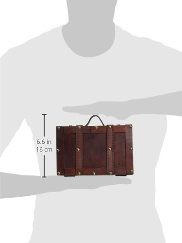 vintiquewise altmodischen Koffer mit Träger, Antique Cherry, klein - 3