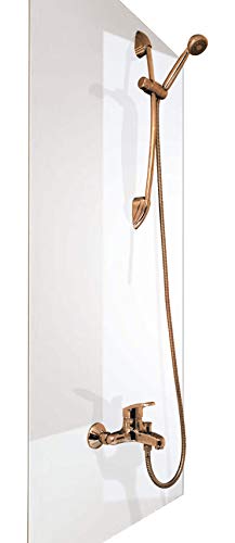 Pared posterior para ducha de A + H, revestimiento de alta calidad de PVC, alternativa a placa de aluminio, de 200 x 100 cm, varios colores, Blanco