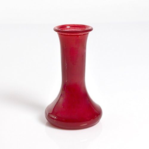 Narrow flower vase / glass vase KOBY, red, 5" / 13 cm, Ø 3" / 8 cm - Narrow vase / Table vase - INNA Glas
