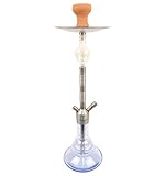 Caesar Shisha Q & D - 620-01 Edelstahl /Stainless Steel Hookah - Flat Shining Light Blue