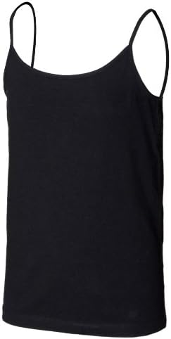 Skinni Minni Girls Long Length Spaghetti Strappy Vest Top (7-9) (Black)