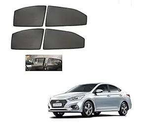 Kozdiko Premium Custom Fit Car Sun Shades Fix Curtains Non Magnetic Mesh Compatible for Hyundai Verna Nextgen (2017-Present)
