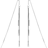 Katylen-Earring S925 Silber Ohr Draht Mode Trend Su Lange Ohr Kette Ohrringe Ohrringe Weiblichen Silber Schmuck, S925 Silberschlangenknochen