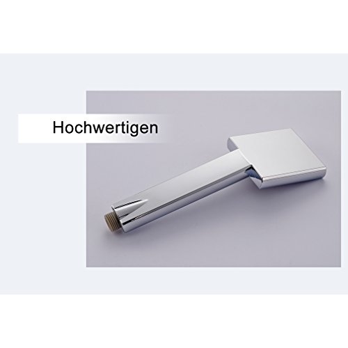 Auralum® Messing & Chrom 81 x 81 mm Handbrause Duschbrause Duschkopf - 6
