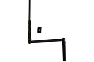 COPPERCART Manivelle complète pour volet roulant 1300 mm - E618DNO - Acier laqué noir, diamètre extérieur 12 mm, avec poignée ergonomique et clip de maintien mural - Qualité française