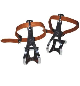 Preisvergleich Produktbild Taq 33 Pedal Käfig mit Lederriemen - braun