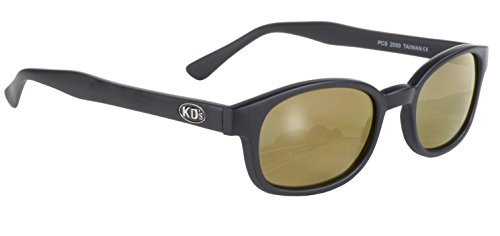 Pacific Coast Los hombres de las gafas de sol del motorista original Kd Negro Lentes de Espejo/Oro