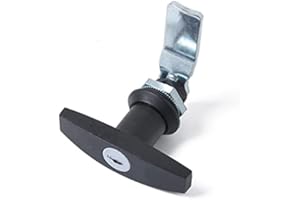 ‎RILOER Riloer Zinklegierung T-Griff-Schloss, Anhänger T-Griff-Schloss Tür LKW Camper Lock Trailer + 2 Schlüssel für Schaltschrank Caravan Trailer Truck RV,Schwarz