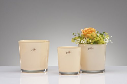 Blumenübertopf Blumentopf Glastopf Glas Candy H 13 cm, Ø 13 cm apricot - 3