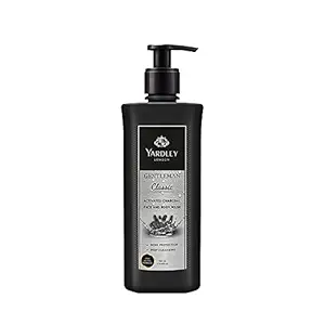 Yardley London Gentleman Classic, Face and Body wash for Men, With Activated Charcoal, Germ Protection & Deep Cleansing, 250ml Shower Gel, White