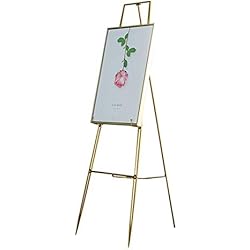 Chevalets en métal doré, chevalet pliant pour peinture à l'huile, idéal pour le support de cadre photo au sol (Size : 40×60×115cm)
