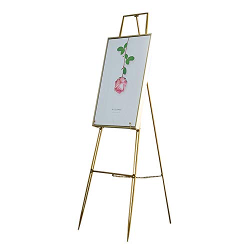 Chevalets en métal doré, chevalet pliant pour peinture à l'huile, idéal pour le support de cadre photo au sol (Size : 40×60×115cm)