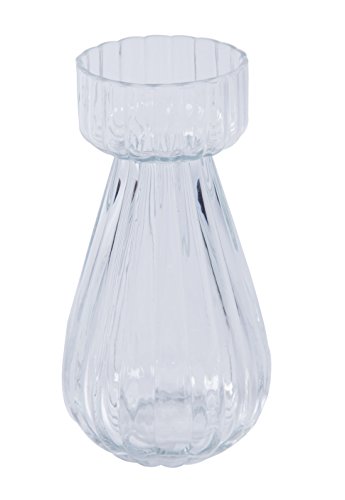 3er Set Glasvase Hyazinthenglas 14 cm Blumenvase Hyazinthen Tischvase Deko Vase Glas Windlicht Teelicht Kerzenglas (3er Set Klar) - 4