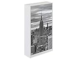Medidas: 25 x 75 x 128 cm Movian Constance Modern - Armario zapatero de 3 puertas Nueva York, 25 x 75 x 128 cm (estampado)