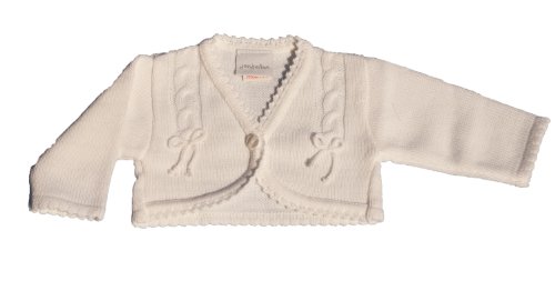Dandelion Unisex Baby Knitted Bolero Cardigan for Newborn White