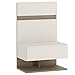 Chelsea Bedroom Bedside Extension for bed in white gloss with an Truffle Oak Tr
