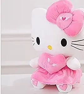 ToyShop Plush Soft Toys Love Hello Kitty Plush Toys for Girls, Kids, Stuffed Dolls for Kids and Girls Soft Toy - Medium (Pink & White)