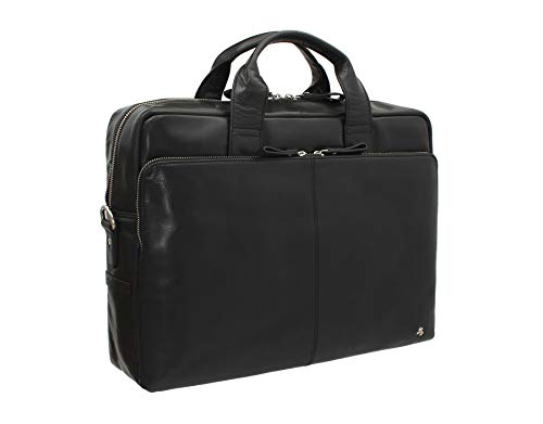 Preisvergleich Produktbild Visconti Merlin Bereich Leder Notebook Tasche - Hugo 15 ML31 Schwarz