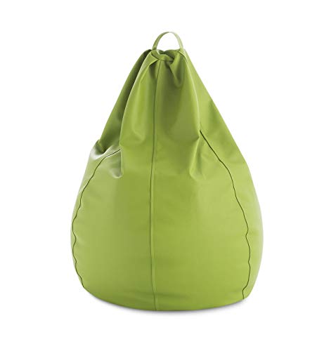 textil-home Diver-Pera-1 Puf - Pera Moldeable XXL Puff,Tejido Polipiel, Doble Repunte, Pistacho, 90 x 90 x 135 cm, 320 L