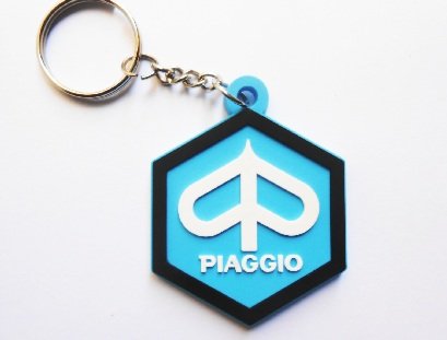 Keychains - Porte clefs Piaggio - Bleu - Italie - Motocycles - Auto - Scooter - Vespa - Caoutchouc - Porte clés