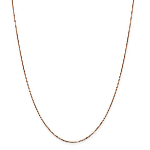 14k Rose Gold .9mm Box Link Necklace Chain Pendant Charm Fine Jewellery Gifts For Women For Her