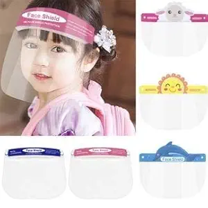 Beverly KIDS Face Shield PACK OF 5 Isolation Mask for Eyes Nose Full Frontal Protection Child Shield Safety Visor Face Shield For Girls and Boys 4-12 years age.