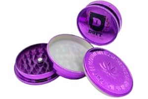 DUFT No1 Herb Grinder Spice Plastic 60mm Shark Teeth Storage Magnetic 3 Part (Purple)