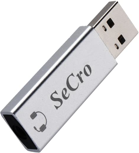 SeCro USB HUB Audio Sound Card - 3X USB 2.0 + Microphone & Audio in with Cable - Audio Adapter for Gaming Headset