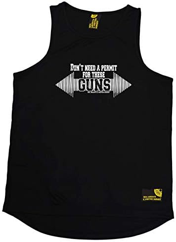 SWPS Gym Bodybuilding Vest - Dont Need A Permit for These Guns - Dry Fit Performance Vest Singlet