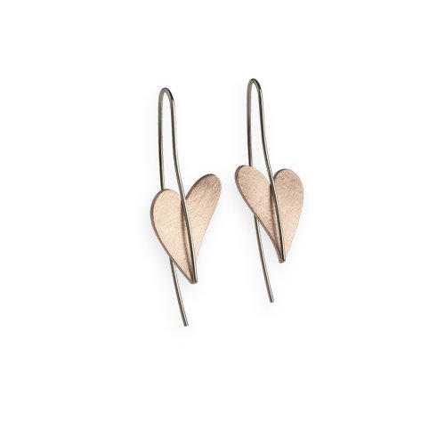 Ernstes Design Earrings Rose Gold Plated Heart E243