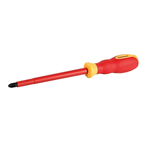 Silverline 937106 Destornillador engomado para electricistas VDE, Rojo
