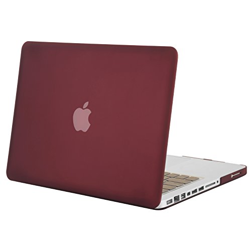 MOSISO Ultra Slim Plastik Hartschale Schutzhülle Hülle Snap Case für MacBook Pro 13 Zoll mit CD-ROM Drive (A1278), Marsala Rot
