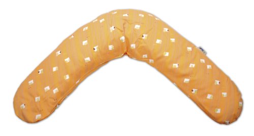 Theraline The Original 190 x 38cm Maternity and Nursing Pillow including Cover (Duck Fun Orange Twill)